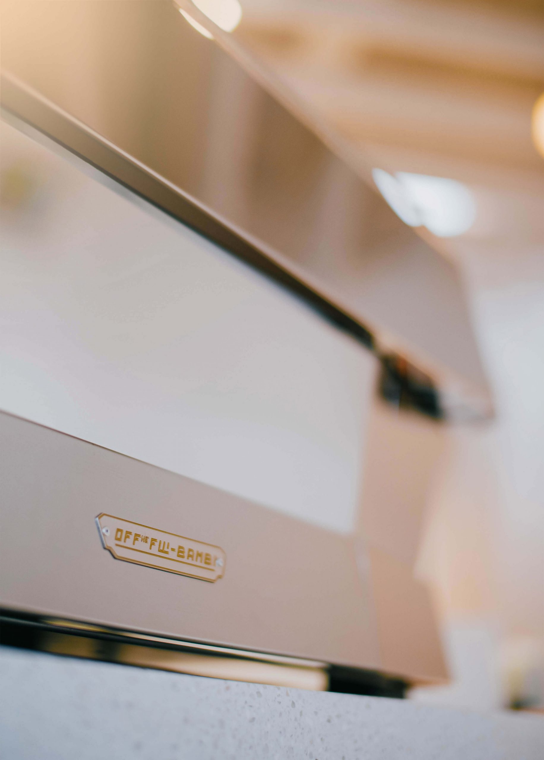 Portrait image of the backside of an Officine Fratelli Bambi espresso machine